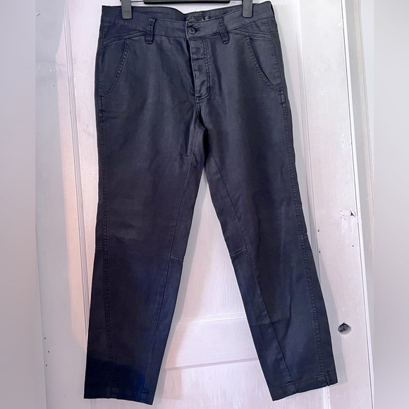 PRANA WOMENS ANKLE PANT SZ 8 BUTTON FLY DK GRAY ORGANIC COTTON STRETCH POCKETS - Picture 1 of 9